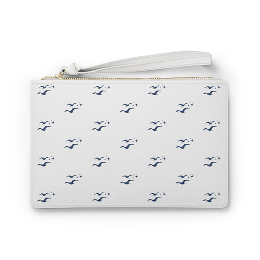 Seagull Clutch Bag - Coastal Beach Purse, Nautical Wedding & Bachelorette Accessory