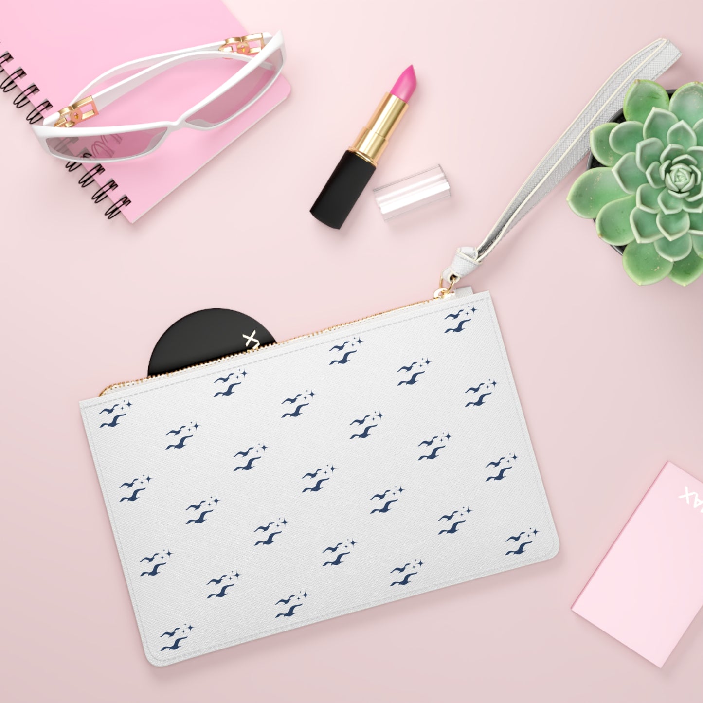 Seagull Clutch Bag - Coastal Beach Purse, Nautical Wedding & Bachelorette Accessory