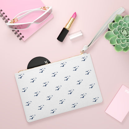 Seagull Clutch Bag - Coastal Beach Purse, Nautical Wedding & Bachelorette Accessory