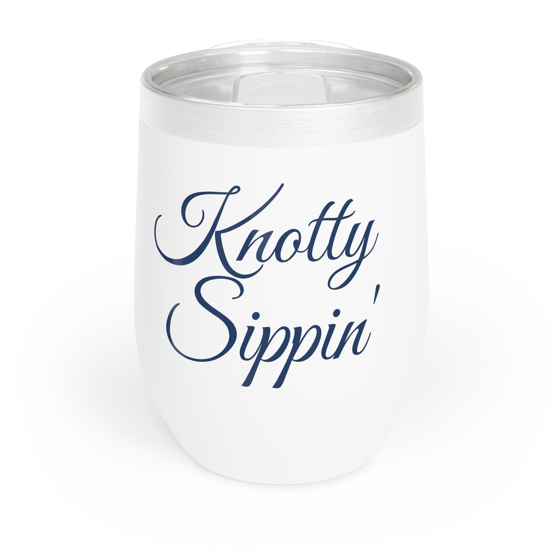 Close up of Knotty Sippin' design on insulated tumbler