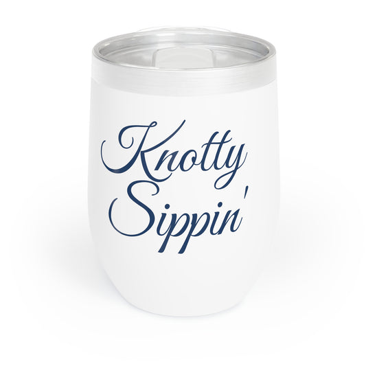 Close up of Knotty Sippin' design on insulated tumbler