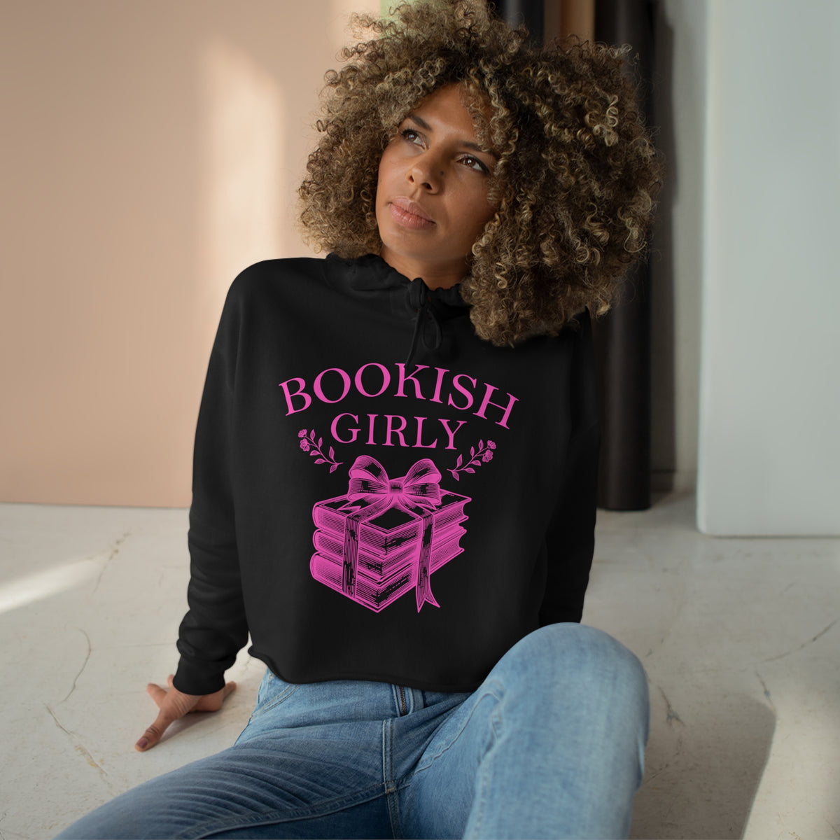 Bookish Girly Crop Hoodie