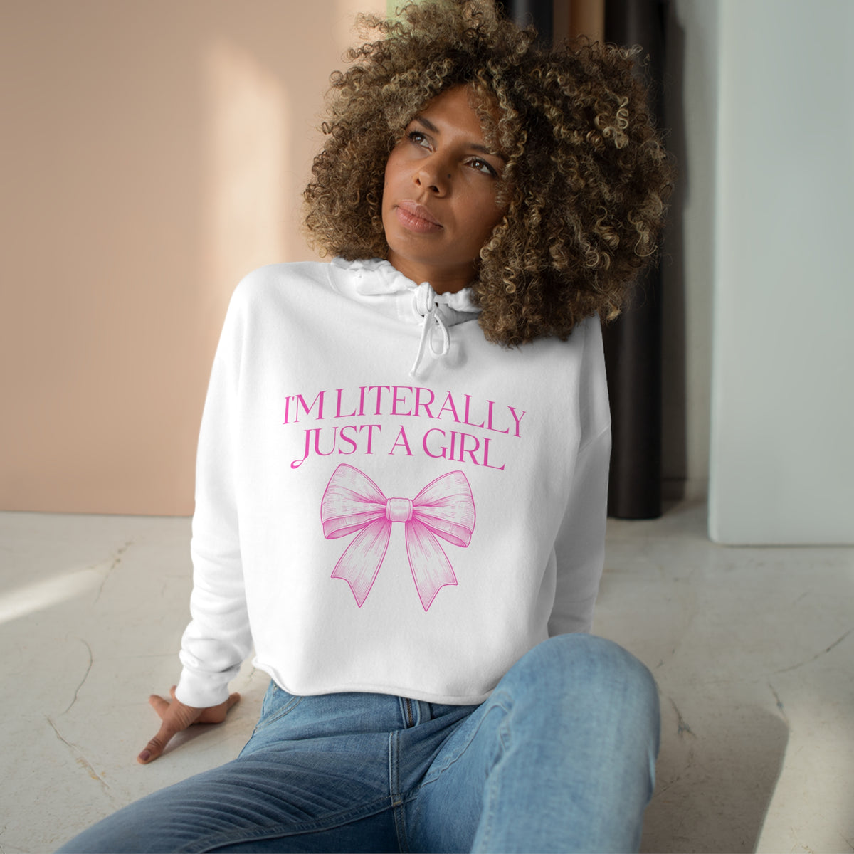 Just A Girl Crop Hoodie