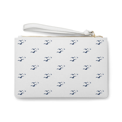 Seagull Clutch Bag - Coastal Beach Purse, Nautical Wedding & Bachelorette Accessory