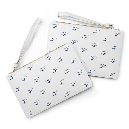 Seagull Clutch Bag - Coastal Beach Purse, Nautical Wedding & Bachelorette Accessory