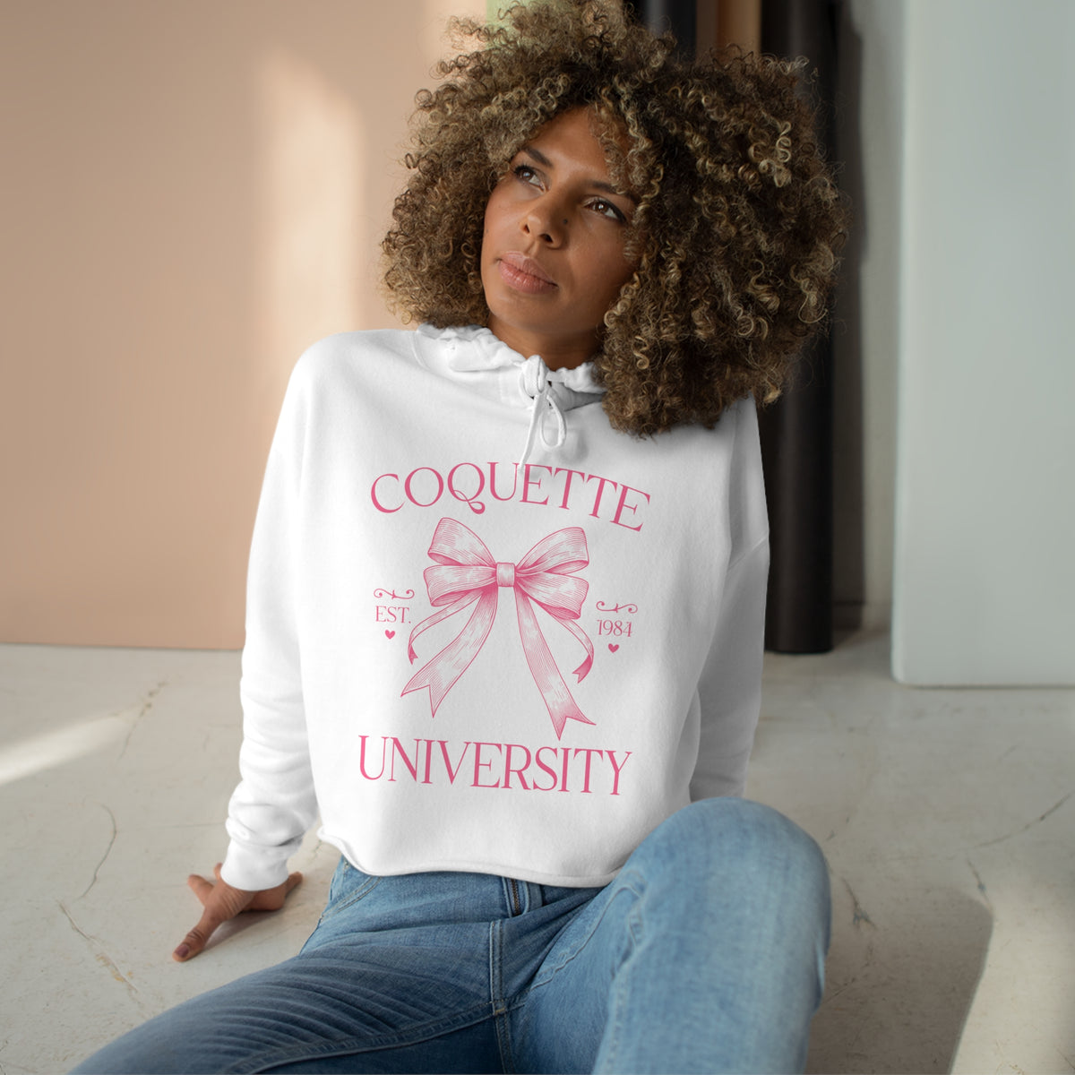 Coquette University Crop Hoodie